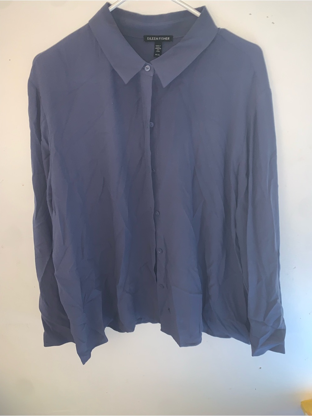 Eileen Fisher Button-Up Blouse in Slate Blue